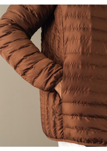 Erkek Camel Regular Fit Şişme Mont modelleri