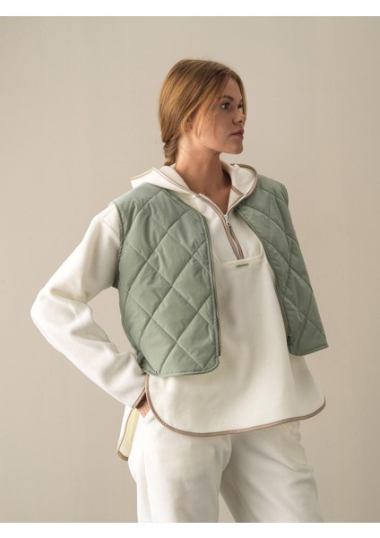 Kadın Haki Regular Fit Kapitone Yelek indirimleri