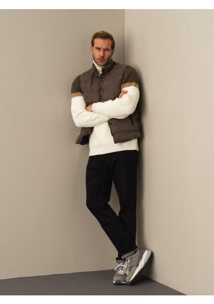 Erkek Gri Süet Görünümlü Şişme Yelek modelleri