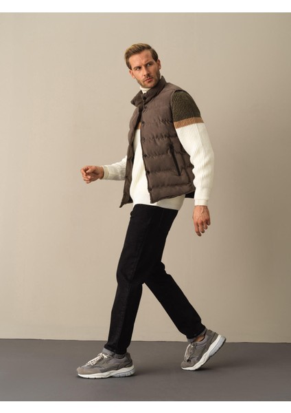 Erkek Gri Süet Görünümlü Şişme Yelek fırsatları