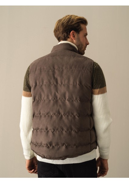 Erkek Gri Süet Görünümlü Şişme Yelek indirimleri