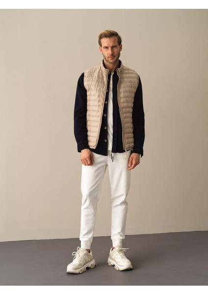 Erkek Bej Regular Fit Şişme Yelek