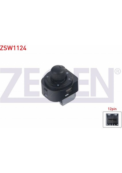 Ducato - Boxer Iıı - Jumper Iıı 2006-2014 Ayna Ayar Anahtarı 12 Pin 5 Kademeli 735511514