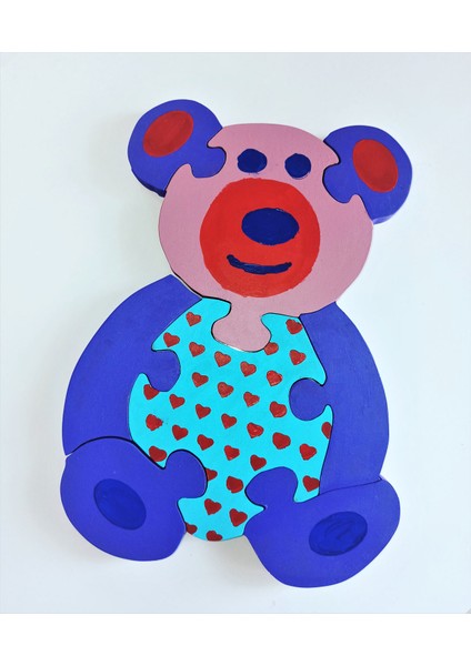 Benekli Ayıcık Ahşap Puzzle Yapboz
