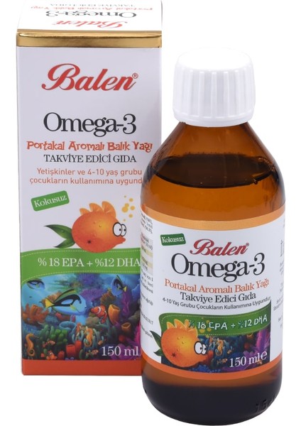 Omega 3 Portakal Aromalı Balık Yağı 150 Ml