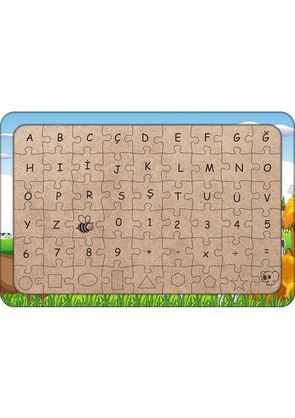 Inek Çiftliği 54 Parça Ahşap Çocuk Puzzle Yapboz