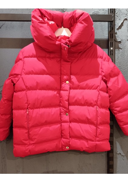 Kız Çocuk Nar Çiçeği Şişme Mont