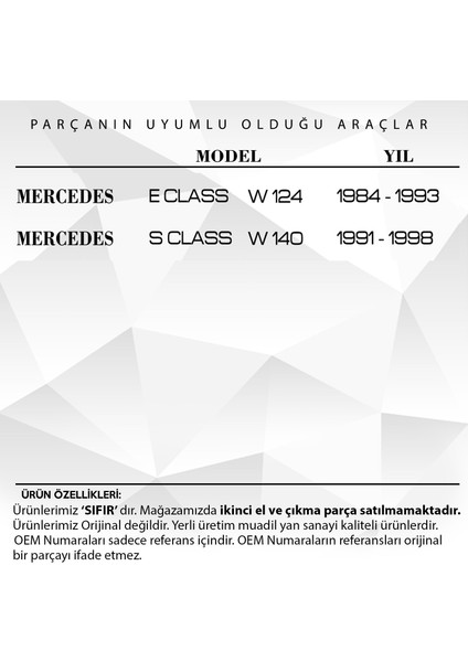 DNC Auto Part Mercedes S Class W140 Için Radyo Düğme Kapağı