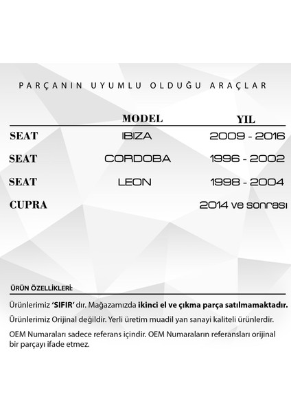 Cupra Için Iç Açma Kolu-Sağ