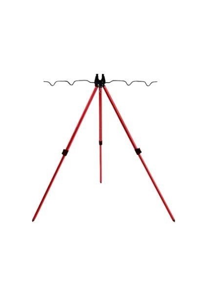 Üç Ayaklı Kamış Dayama Sehpası (Tripod) Kırmızı