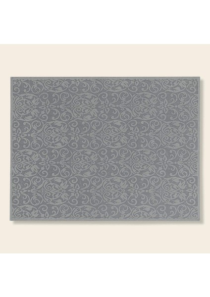 Arabesco Saf Pamuk Dekoratif Yıkamalı Halı 150X200 cm Açık Gri