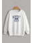 Unisex Beyaz Newport Beach 1984 Baskılı Bisiklet Yaka Oversize Sweatsirt 1