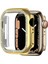 Apple Watch 6 44MM Ile Uyumlu Kasa Koruyucu Taş Desenli Watchgard Ekran Koruyucu Gold 1