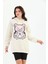 Bej Lady Teddy Bear Organik Kapüşonlu Kadın Sweatshirt 1