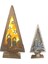 1 Adet Yılbaşı Gün Işığı LED Işıklı Ahşap Noel Ağacı Şeklinde Noel Mumu Figürlü Dekor Süs 30 x 14 cm 1