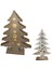 1 Adet Yılbaşı Gün Işığı LED Işıklı Ahşap Noel Ağacı Şeklinde Kar Tanesi Figürlü Dekor Süs 30 x 14 cm 1