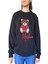 Unisex Lacivert Mschno Toy Ayıcık Nakışlı Bisiklet Yaka Sweatshirt 1