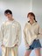 Oversize Basic Kapüşonlu Sweatshirt Erkek Bej 1