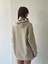 Oversize Basic Kapüşonlu Sweatshirt Erkek Bej 5