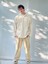 Oversize Basic Kapüşonlu Sweatshirt Erkek Bej 6