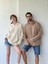 Oversize Basic Kapüşonlu Sweatshirt Erkek Bej 10