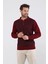 Erkek Polo Yaka Çelik Örgü Triko Kazak 4605F Bordo 1
