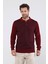 Erkek Polo Yaka Çelik Örgü Triko Kazak 4605F Bordo 4