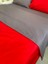 Çift Taraflı Kırmızı-Koyu Gri Renkli Çift Kişilik Yorgan Kılıfı 5