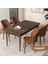 Concept Arp Serisi, Barok Ahşap Desen 70 x 110 cm Sabit Mutfak Masası Takımı, 4 Sandalye 1