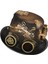 Komik Punk Gotik Dişli Gözlükleri Çiçek Üst Şapka Steampunk Trilby 2