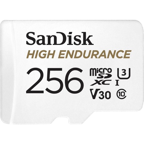 Sandisk High Endurance 256GB Micro SDXC Hafıza Kartı C10 V30 Adaptörlü Dayanıklı Tasarım