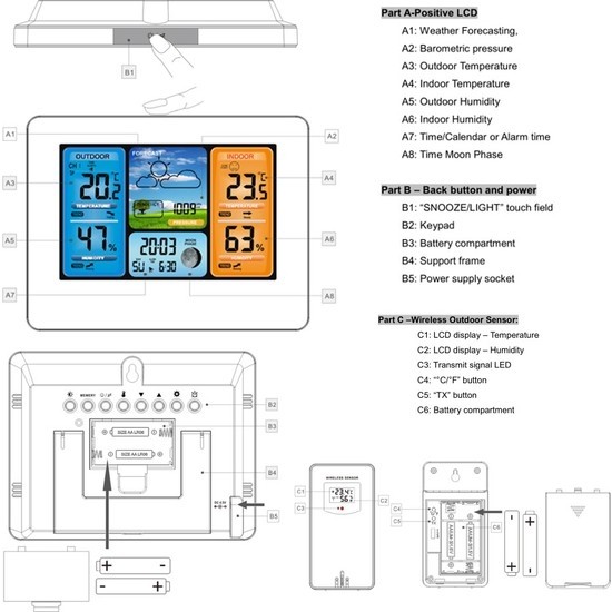 Fan Ju FJ3373 Işlevli Dijital LCD Çalar Siyah (Yurt Fiyatı