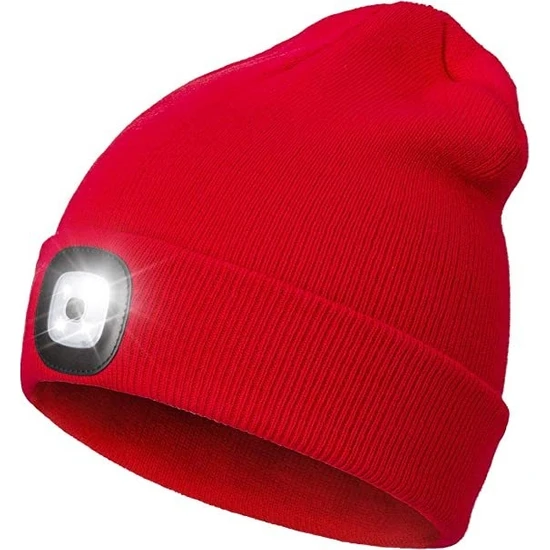 Işıklı Şapka Erkek/kadın Şapka Kış Sıcak Far Kap 3 Parlaklık Seviyesi ile Kamp Balıkçılık Için 4 Parlak LED