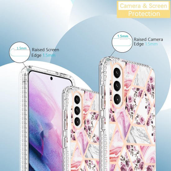 Mooncase Mooncase Samsung Galaxy S21+ Mermer Desen Ince Darbeye Fiyatı