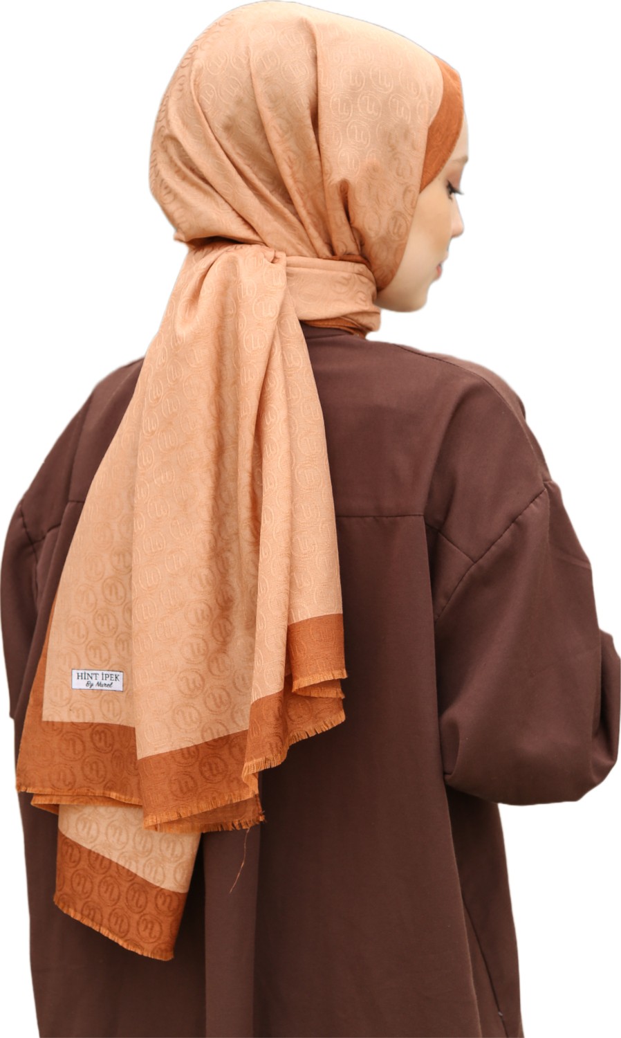 Hint İpek Hint Ipek Monogram Şal - Vizon