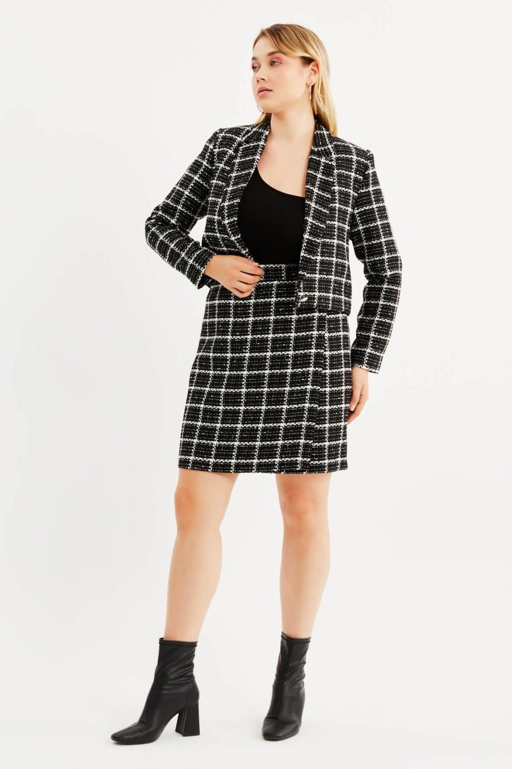 Myline Astarlı Blazer Tüvit Ceket görsel 3