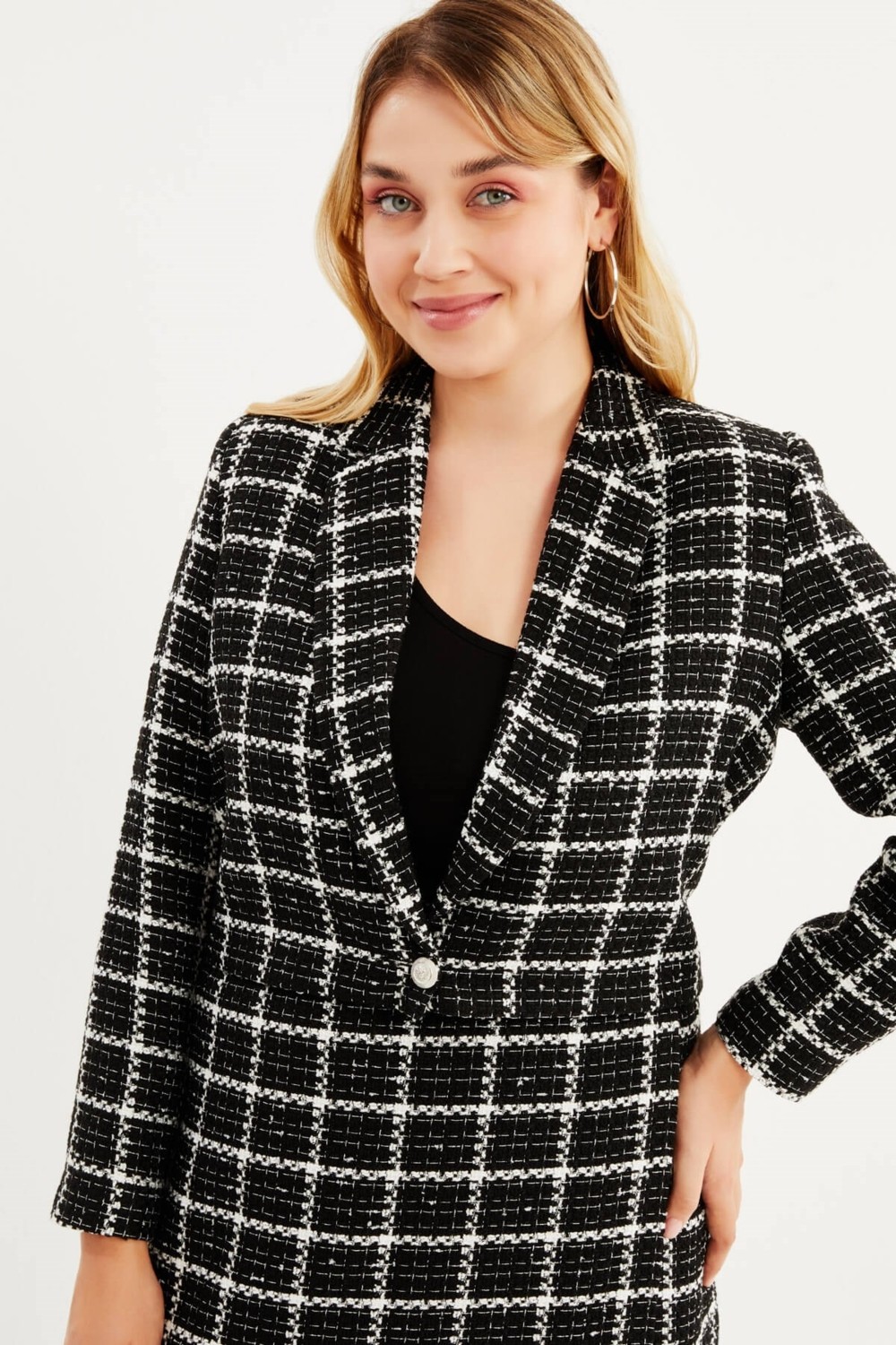 Myline Astarlı Blazer Tüvit Ceket görsel 4