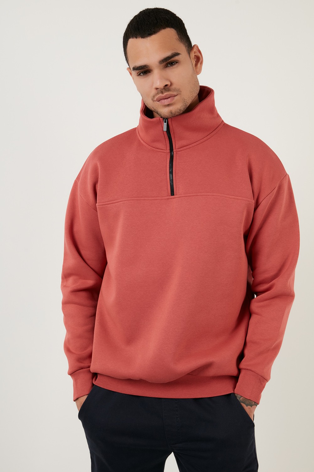 Buratti Regular Fit Pamuklu Içi Tüylü Yumuşak Şardonlu Kışlık Sweat Erkek Sweat 59053431 görsel 8