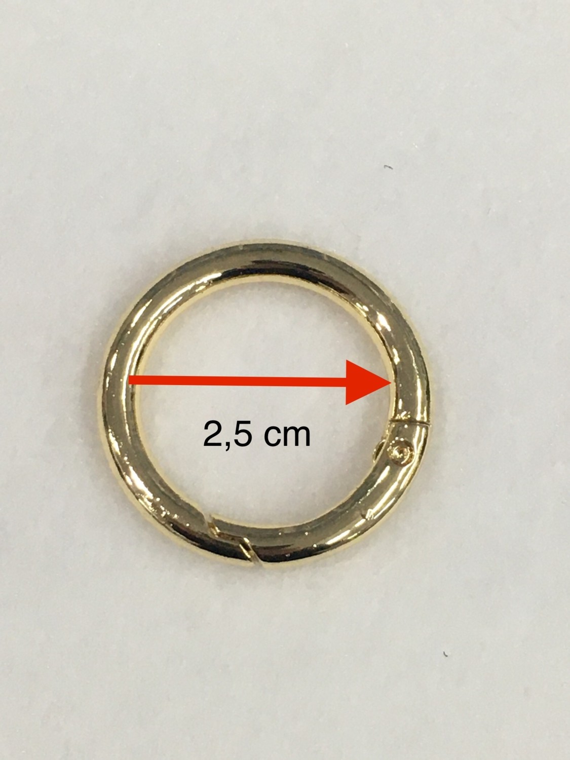 Karan Tuhafiye Çanta Halkası Yuvarlak Yaylı Klips 2,5 cm 4 Lü Set görsel 2