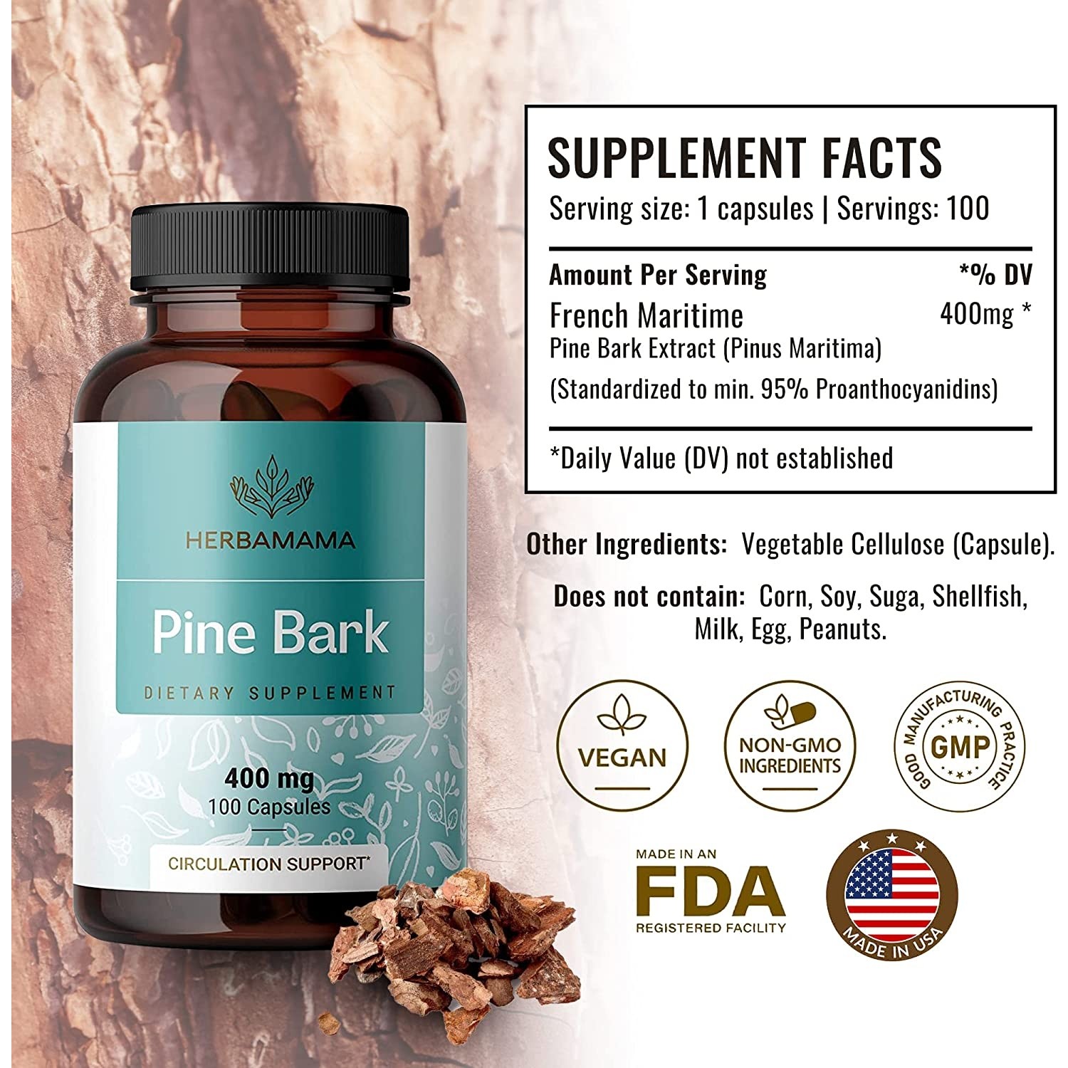 Herbamama French Maritime Pine Bark Extract ( Pinus Maritima Fiyatı