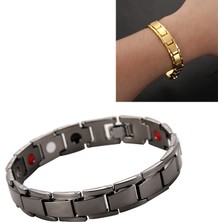 Ayrılabilir Titanyum Çelik Manyetik Terapi Bilezik  Siyah