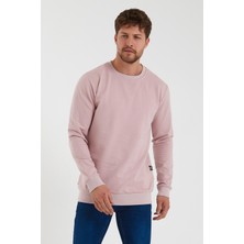 Terapi Men Erkek Pudra Bisiklet Yaka Basic Pamuklu Sweatshirt 9Y-5200177-004-1