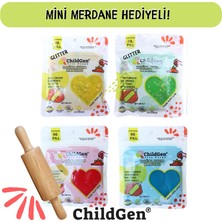 ChildGen Doğal Oyun Hamuru Mini Merdane 4'lü Set 4 x 125 gr Vakumlu Kartuş Paket - Ecopack-Refill