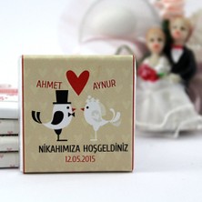 Dark Brown Nikah Çikolatası Kişiselleştirilebilir El Yapımı Madlen Çikolata NKK23 72 Adet