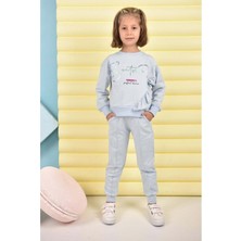 Mnk Baby & Kids Varak Baskı Ribanalı Kız Eşofman MNK0445