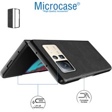 Microcase Xiaomi Mix Fold 2 Için Deri Desenli Plastik Koruma Kılıf - AL3158 Siyah