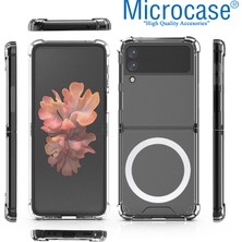 Microcase Samsung Galaxy Z Flip4 Magsafe Manyetik Köşe Korumalı Yarı Esnek Plastik Kılıf - AL3170