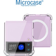Microcase Samsung Galaxy Z Flip 3 Magsafe Manyetik Köşe Korumalı Yarı Esnek Plastik Kılıf - AL3169
