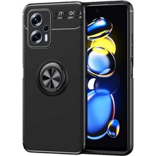 Case Street Xiaomi Poco X4 Gt Kılıf Ravel Silikon Yüzüklü Mıknatıslı Kamera Korumalı Siyah