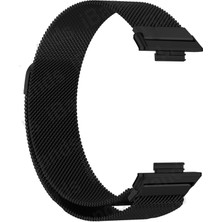 Case Street Huawei Watch Fit 2 Active Kordon Hasır Metal Örgülü Ayarlanabilir Siyah